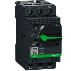 Guardamotor Termomagnético TeSys GV2 AC-3 1-1.6A 100KA 3P3D Manija Rotativa GV2P06
