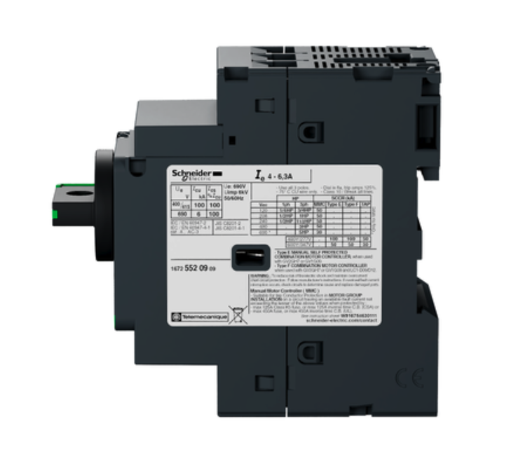 Guardamotor Termomagnético TeSys GV2 AC-3 1-1.6A 100KA 3P3D Manija Rotativa GV2P06 - Imagen 2