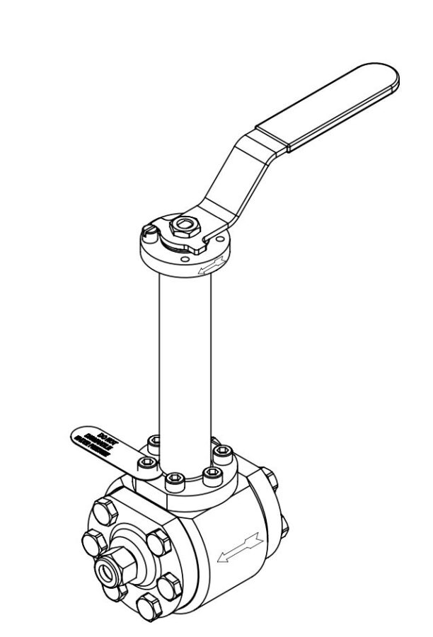 Válvula esferica del diámetro 1/2" NPT en Acero inoxidable SS316 con Locking Device